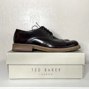 Ted Baker Shoes Ted Baker Prycce Hi Shine Brogues Shoes In Dark Red Poshmark